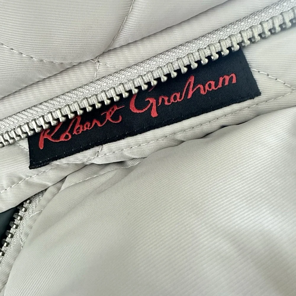Robert Graham Men's Size 2XL Reversible Diamond Quilted Bomber Jacket Stone/Gray